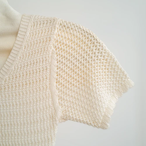 Cream Ribbed Sweater Dress